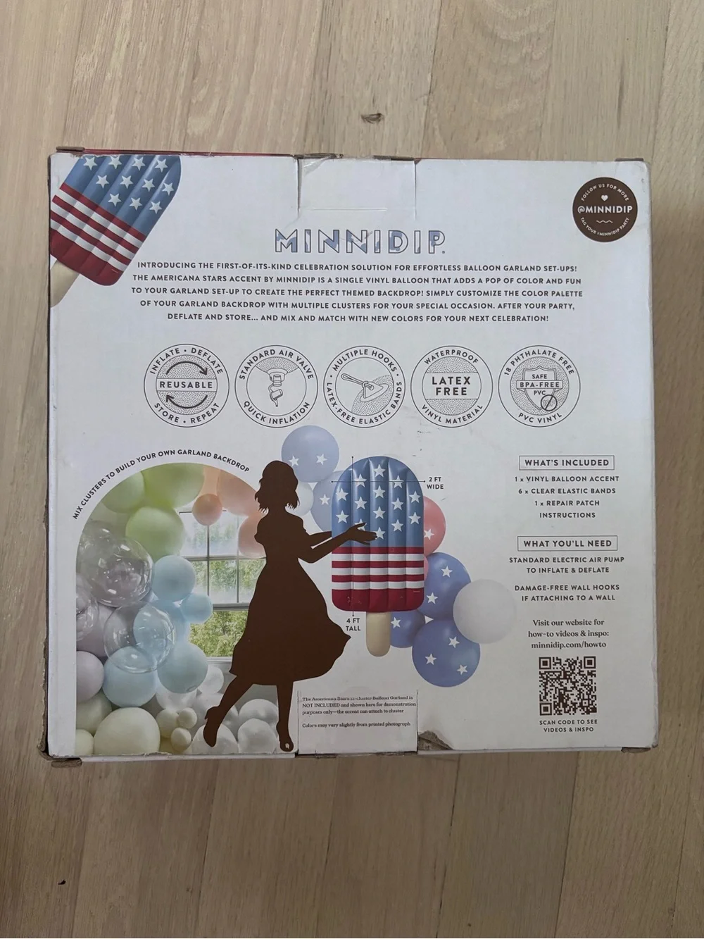 MINNIDIP Americana Stars Balloon Garland Accent - Red, White, and Blue